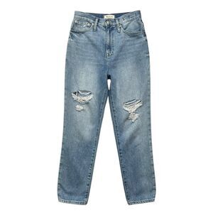 Madewell‎ Jeans Women's Size 26 The Mom Jean Light Wash Distressed Denim